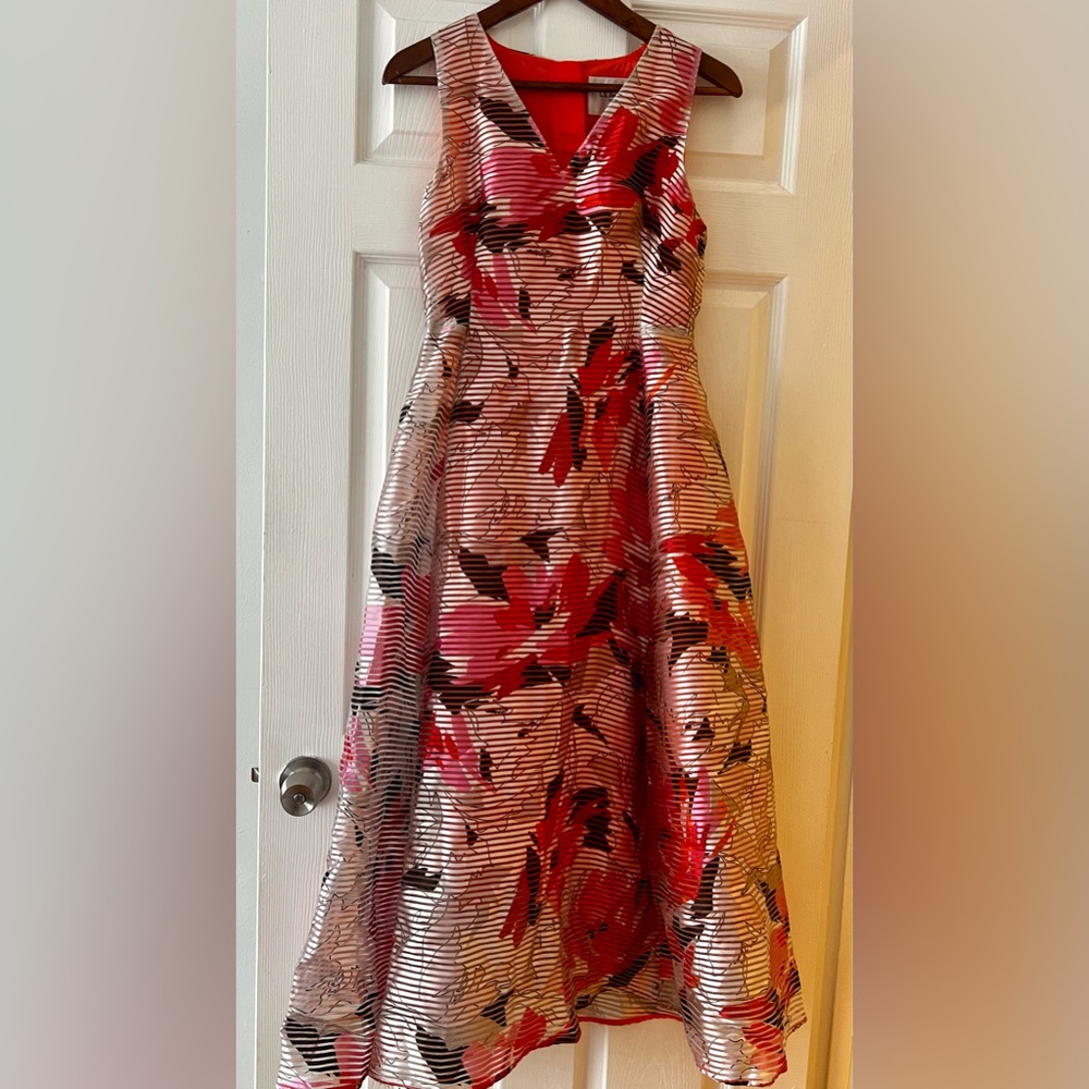 L.K. Bennett DR Prula Graphic Floral Dress, Pastel Peach
